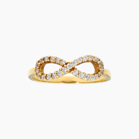 Anillo de Oro 18K con Símbolo Infinito y Circonias Anillo De Oro 18k Con Símbolo Infinito Y Circonias