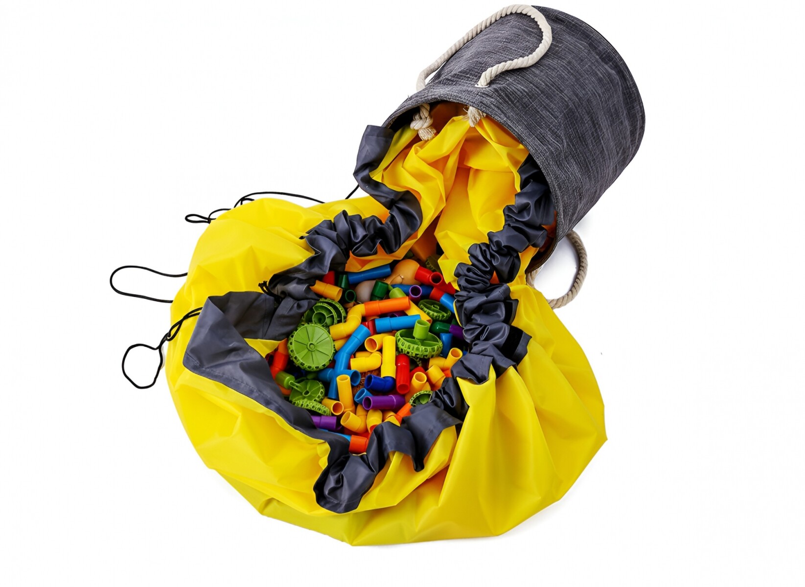 Canasto Alfombra Organizador Juguetes Plegable C/ Asa 150 cm - Color Gris 