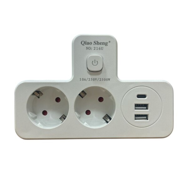 ENCHUFE 2 TOMA SCHUKO + CARGADOR USB Y USBC - CON LUZ TACTIL ENCHUFE 2 TOMA SCHUKO + CARGADOR USB Y USBC - CON LUZ TACTIL