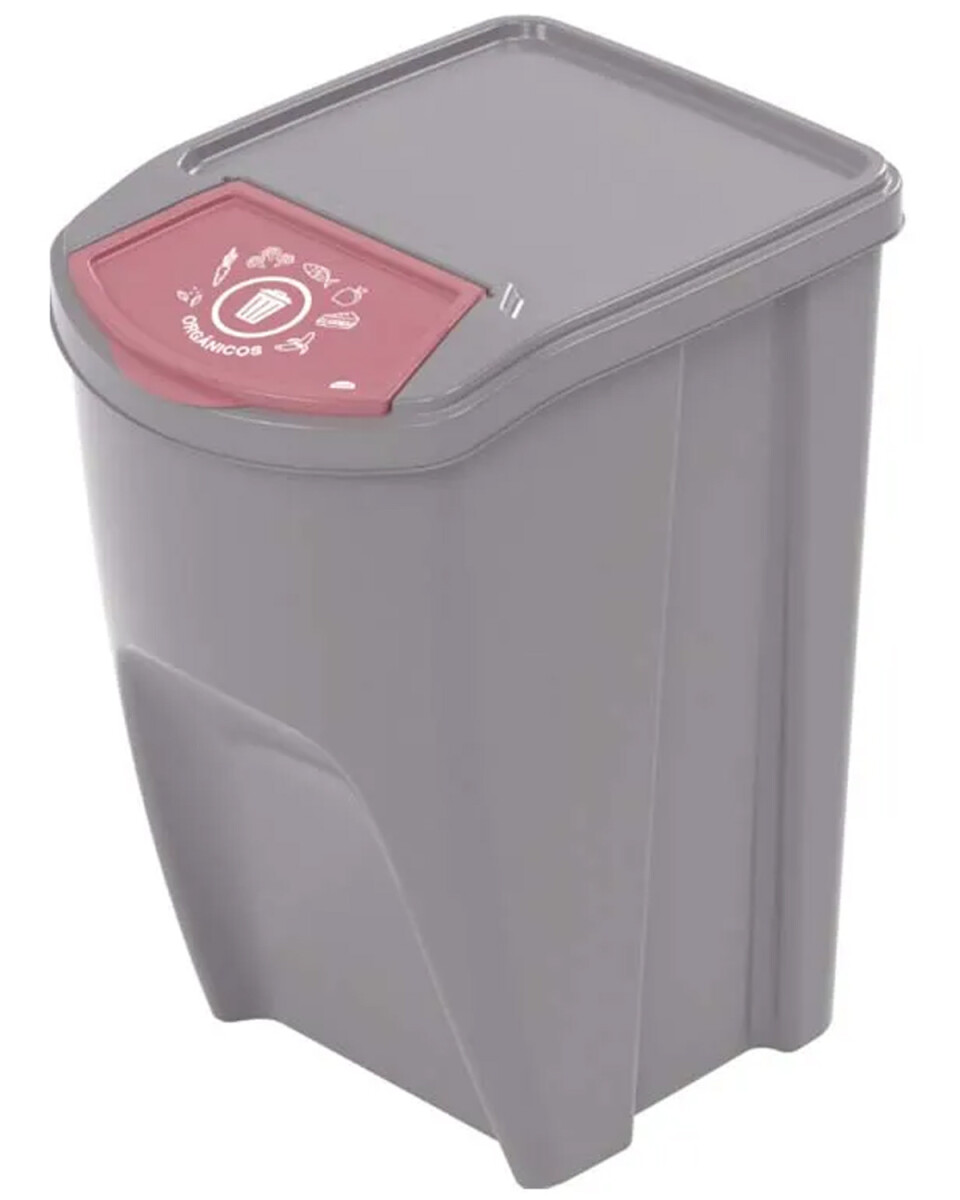 Basurero apilable Plasutil Eco 34L para desechos orgánicos/reciclables - Orgánico Color Gris 