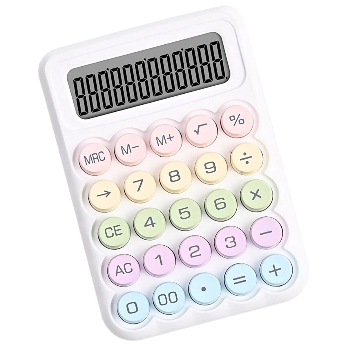 Calculadora Escritorio 12 Digitos Pantalla Grande Escolar - Color Variante Blanco 