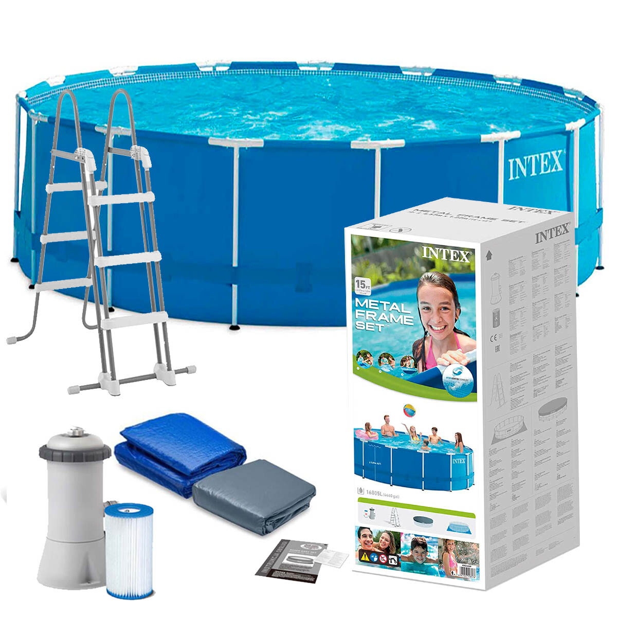 Piscina Intex Estructural 16805 L 457x122cm + Bomba - Inx028242 
