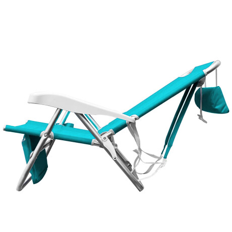 Silla Reposera Reforzada 120kg Plegable Aluminio Celeste3