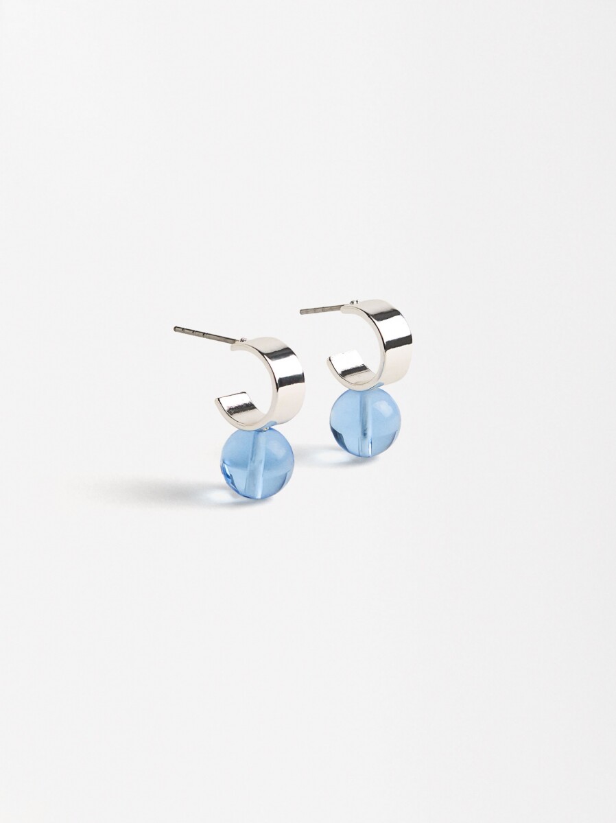 Aros Abiertos Con Esferas - azul 