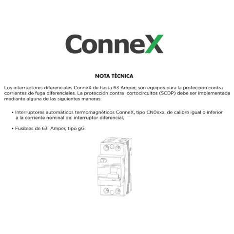 Llave diferencial 2P 40A 30mA serie RCCB curva C CN1040