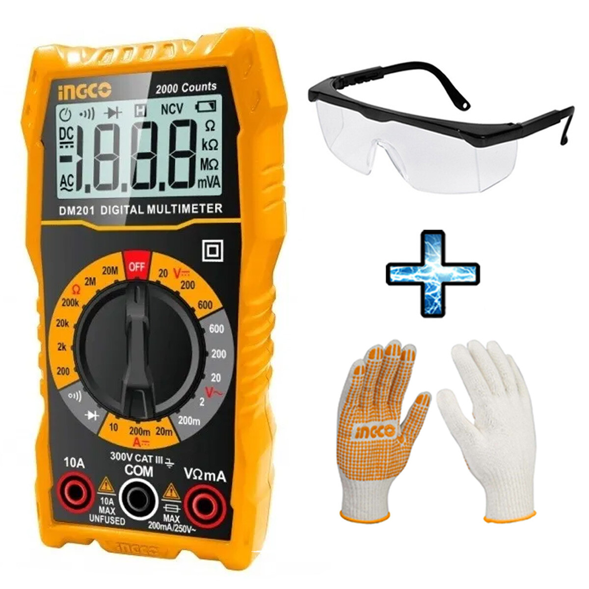 KIT TESTER MULTIMETRO DM2002 REGALOS 