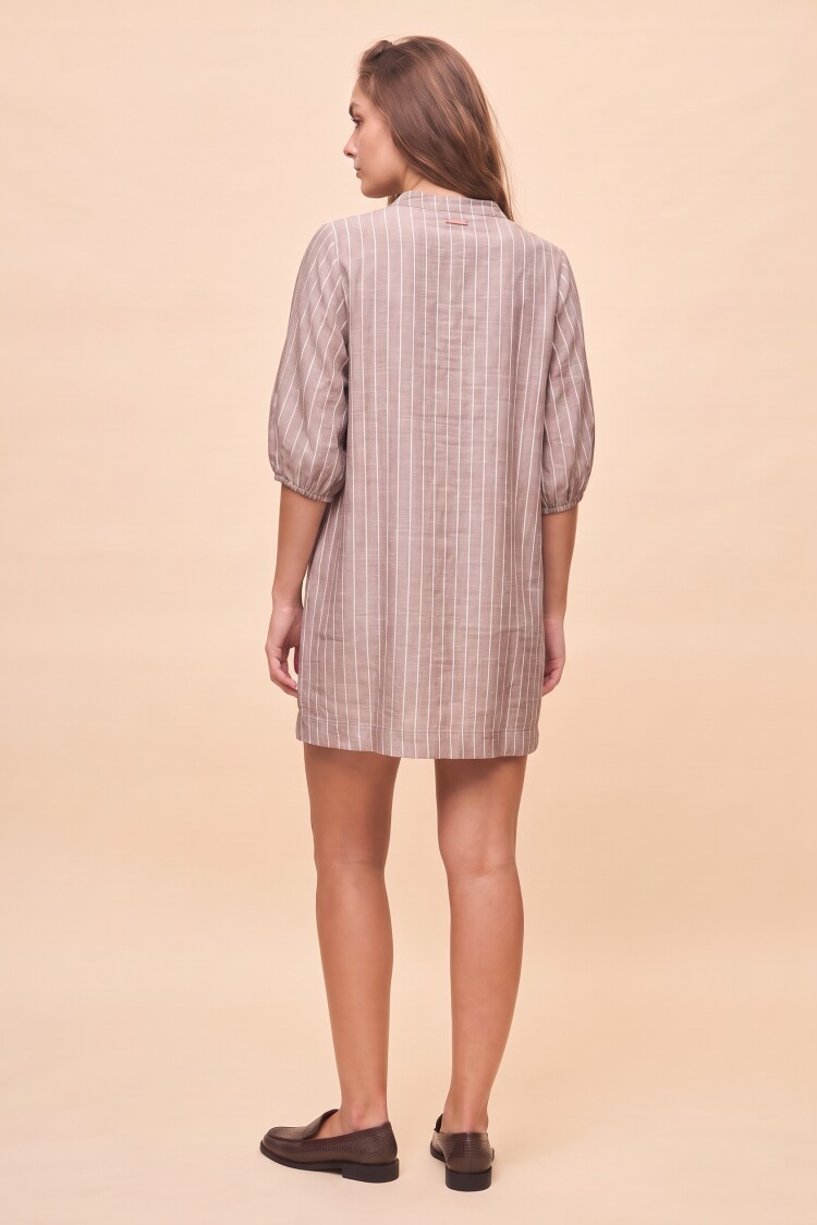 VESTIDO TALA STRIPED Beige Claro