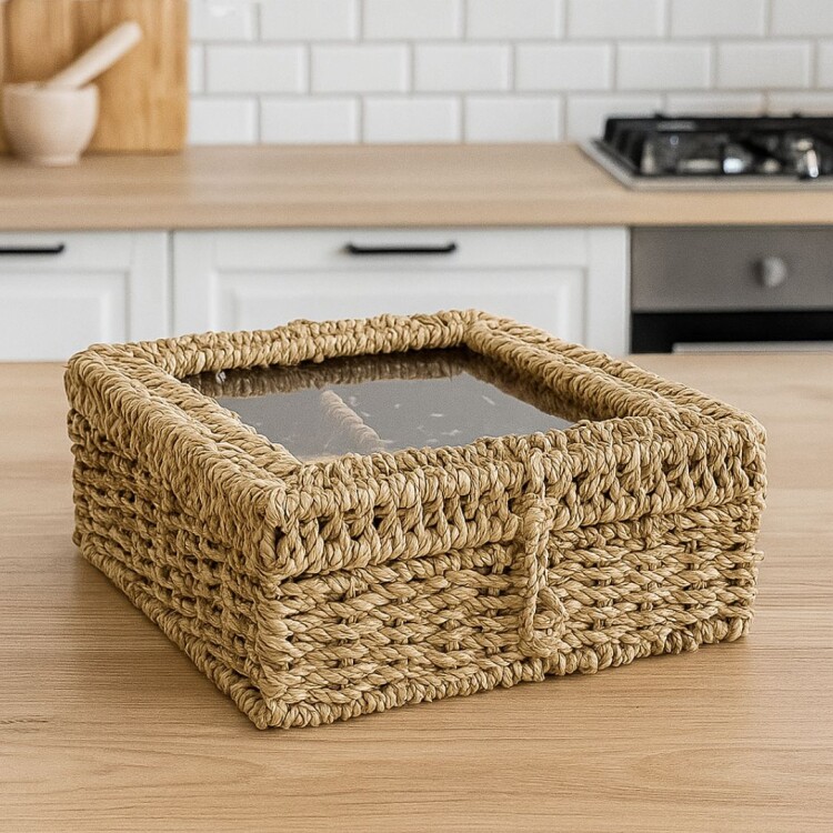 CAJA PARA TE 4 DIVISIONES EN FIBRA NATURAL CAJA PARA TE 4 DIVISIONES EN FIBRA NATURAL