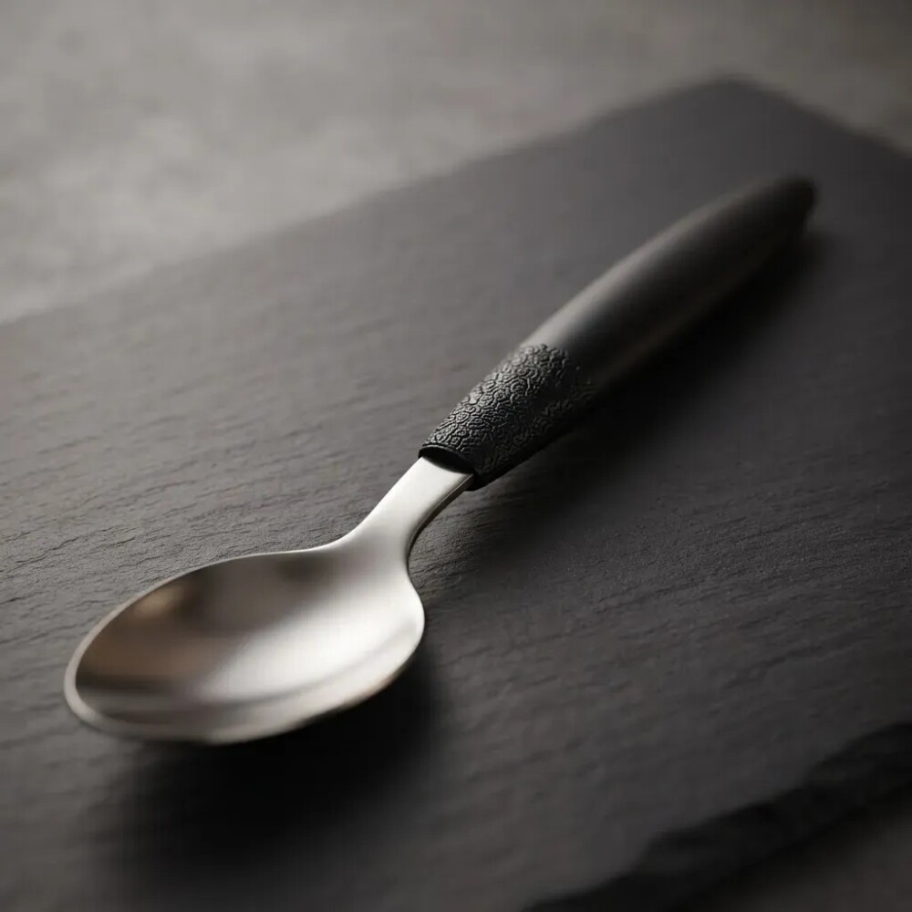 Cuchara de té mango plástico negro KUTT Cuchara de té mango plástico negro KUTT
