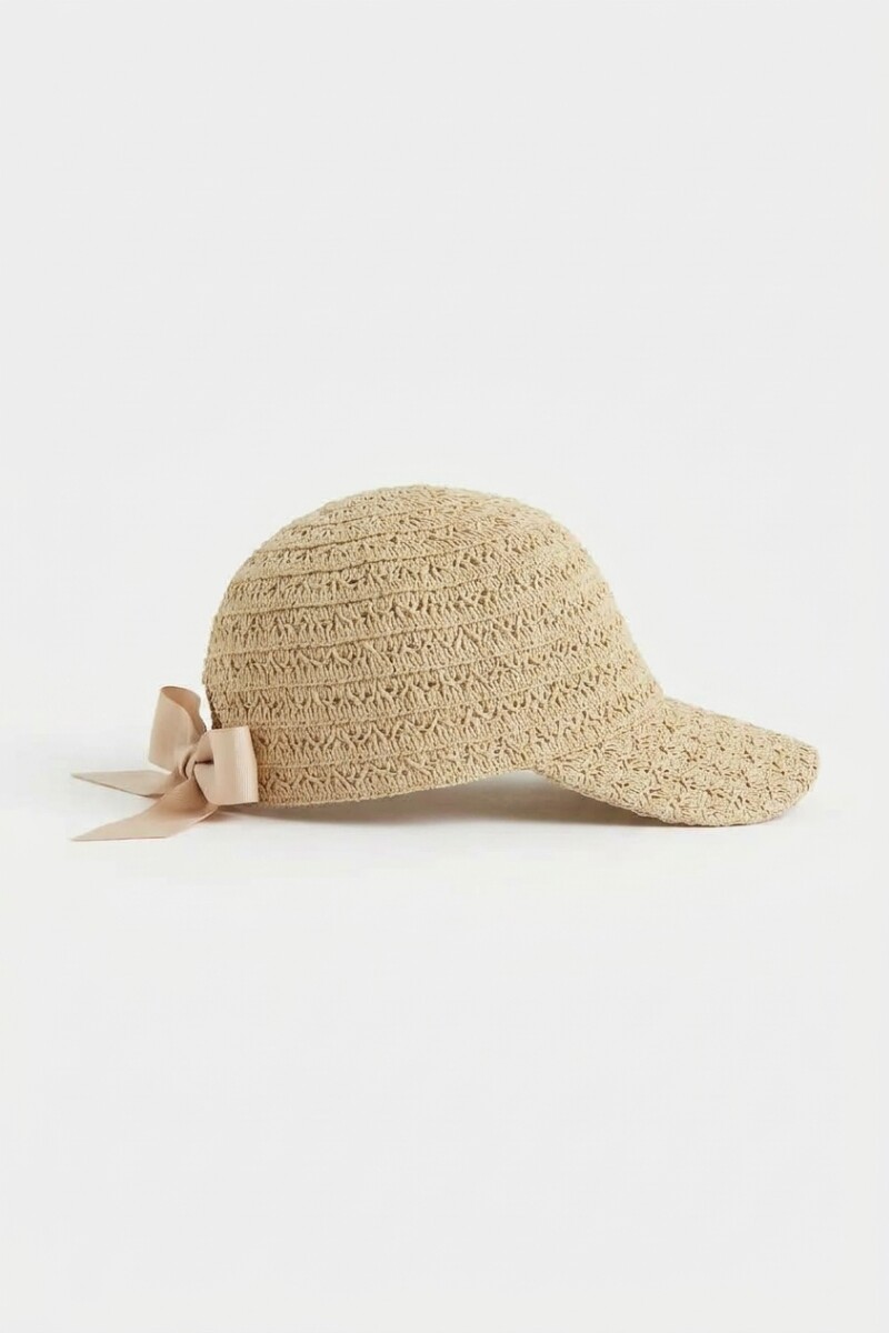 Cap rafia beige