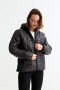 Campera puffer básica con capucha NEGRO
