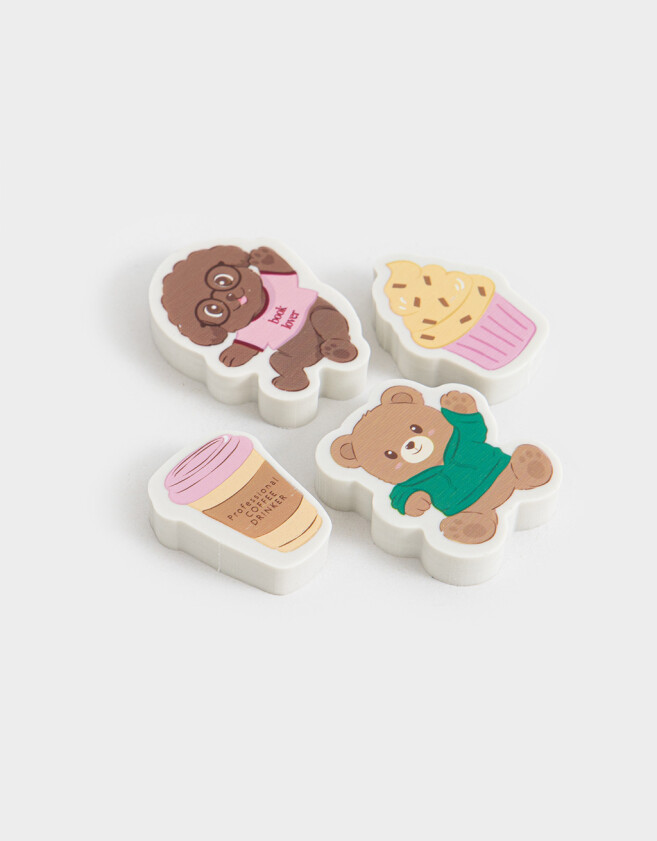 Útiles Varios Diseño propio Set De 4 Gomas De Borrar - Combinacion Multicolor
