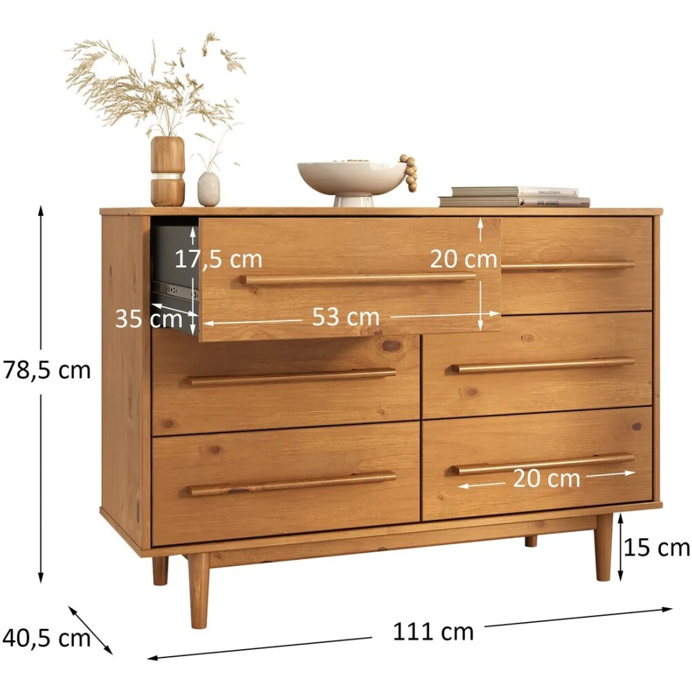 COMODA CAJONERA MADERA MACIZA 6 CAJONES COMODA CAJONERA MADERA MACIZA 6 CAJONES