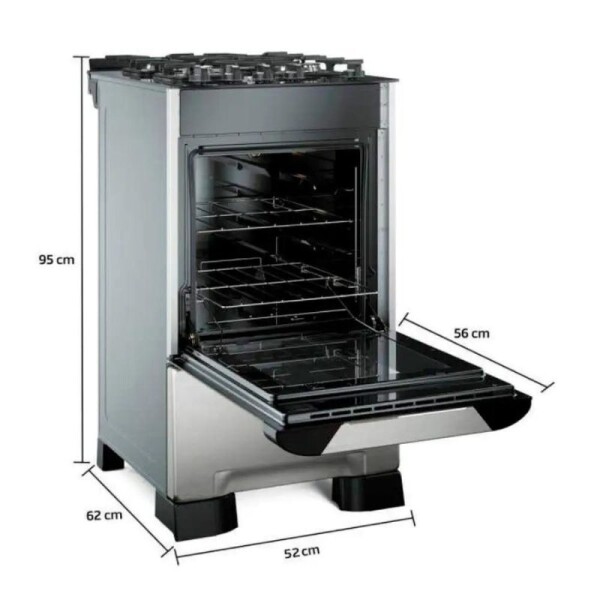 COCINA ELDOM DECORATO VETRO 4H CON GRILL - INOX COCINA ELDOM DECORATO VETRO 4H CON GRILL - INOX