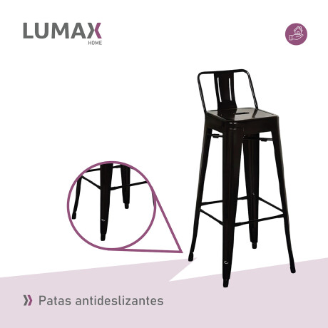 Taburete Tolix en metal con respaldo Negro