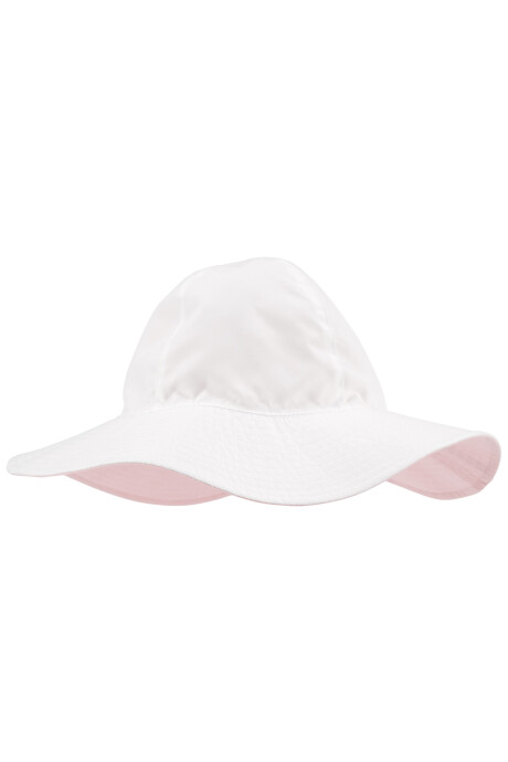 Gorro reversible de algodón con protección UPF 50+. Talles 2-4T Sin color