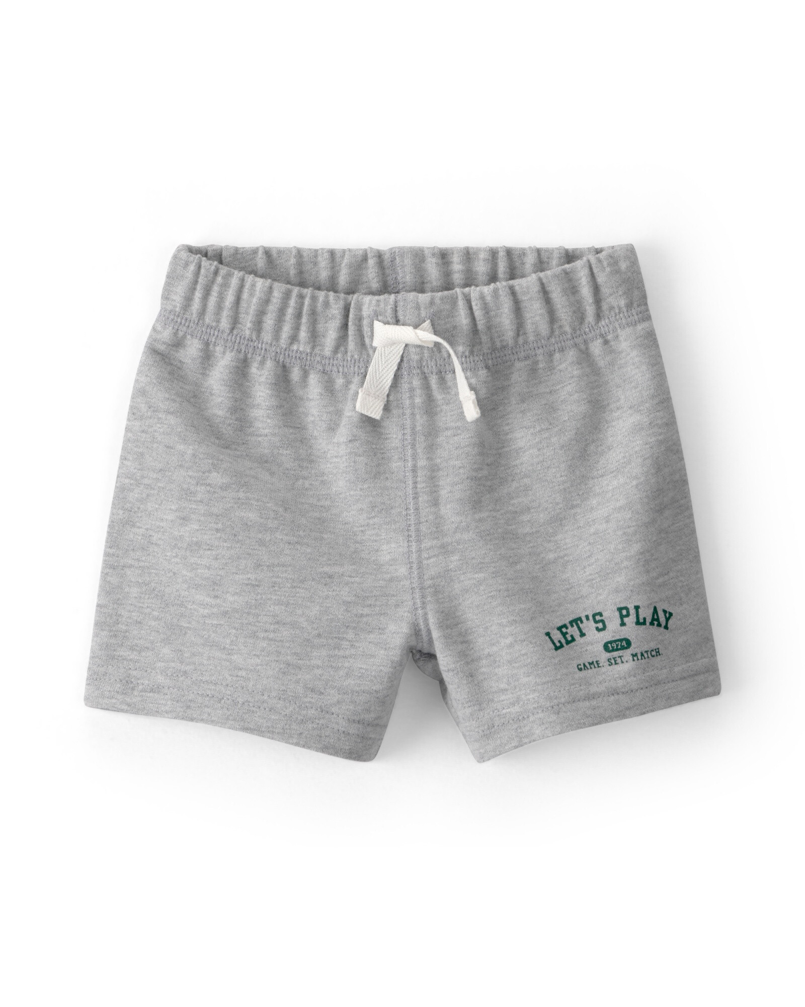 Set tres piezas de algodón, short, saco y body, gris y verde, estilo deportivo Set tres piezas de algodón, short, saco y body, gris y verde, estilo deportivo