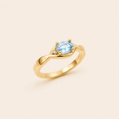 Anillo Cielo Topacio Celeste - Oro 9k Anillo Cielo Topacio Celeste - Oro 9k