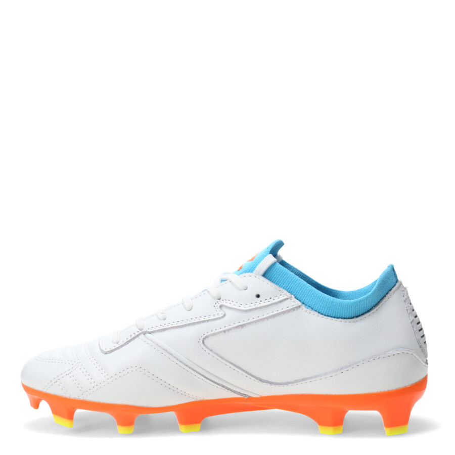 Championes de Fútbol Hombre Umbro Speed HG Blanco - Anaranjado - Celeste