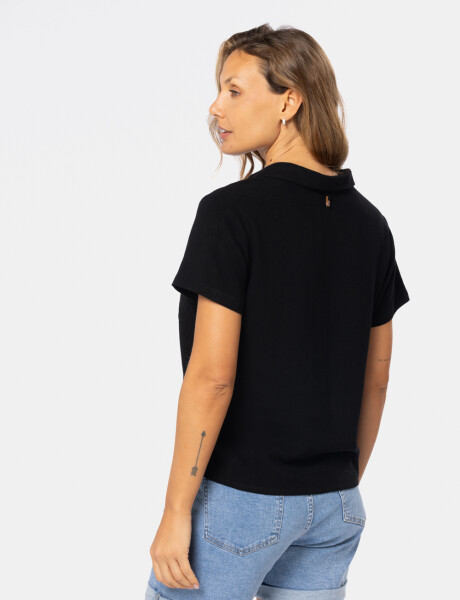 CAMISA DE LINO LISA Negro
