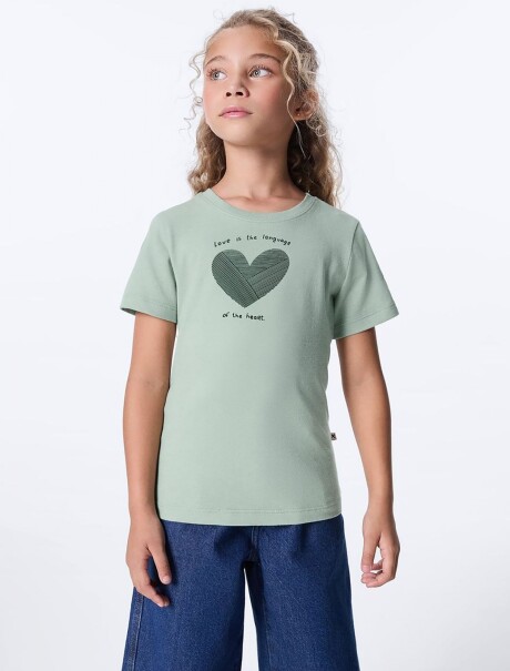 BLUSA MANGA CORTA INFANTIL CON ESTAMPA VERDE