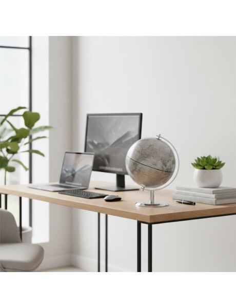 GLOBO TERRAQUEO 23x31CM HIERRO PLADEADO GLOBO TERRAQUEO 23x31CM HIERRO PLADEADO