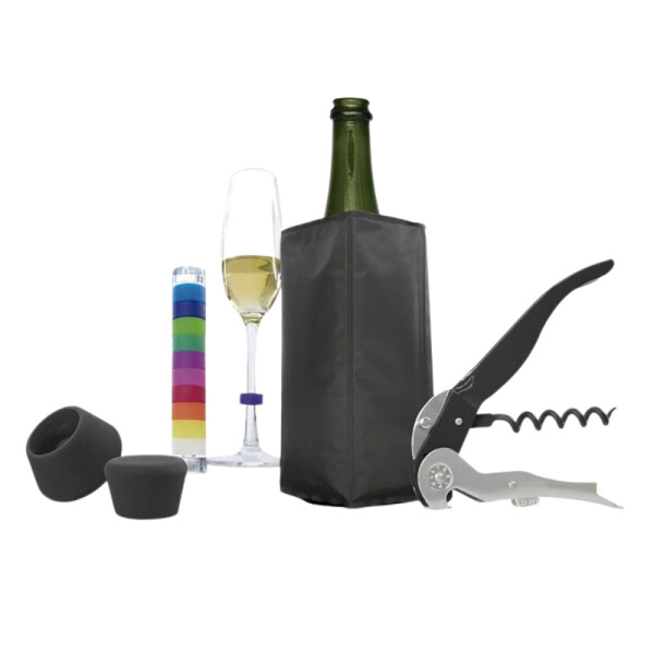 Pulltex Set Vino Espumante Negro Pulltex Set Vino Espumante Negro
