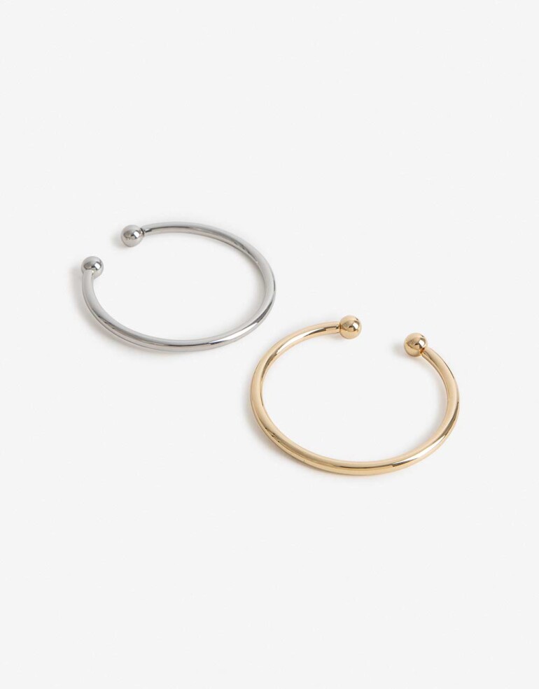Pulseras Rígidas Sets Metal Set Pulseras Rígidas Metal - Dorado