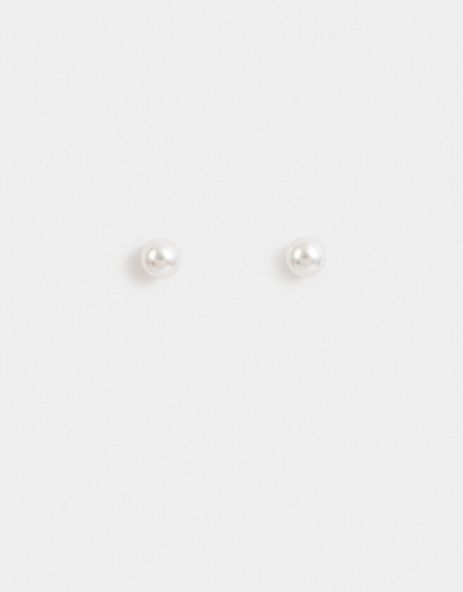 Aros Pasantes Con perlas Aros De Perlas - Plateado