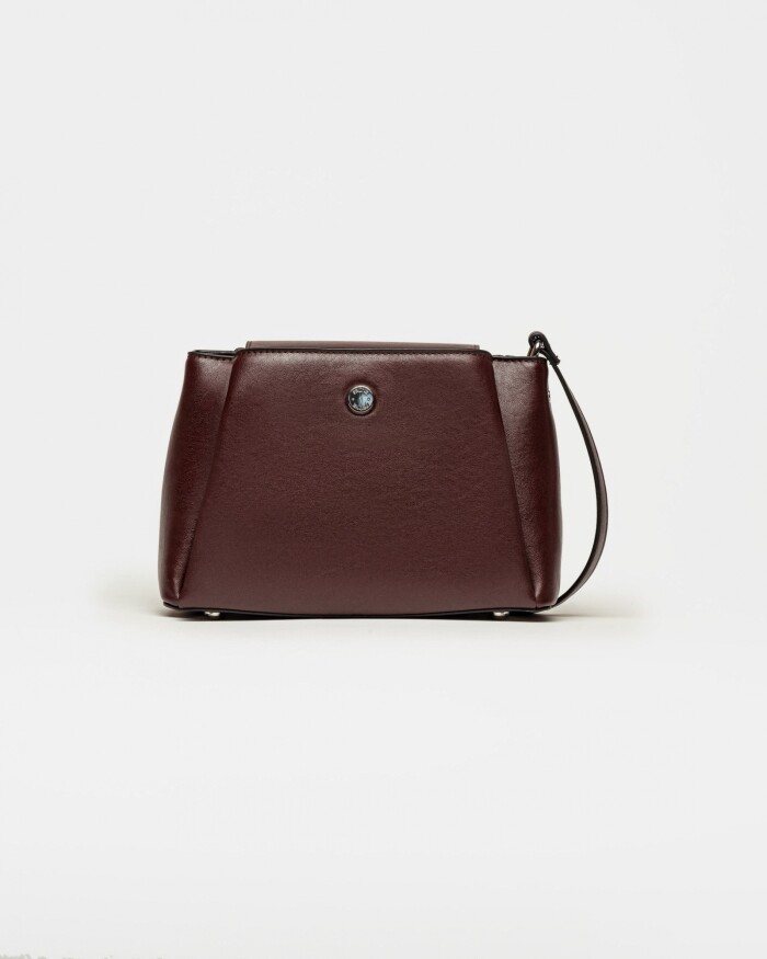 Bandolera Raix en efecto cuero liso Bordeaux