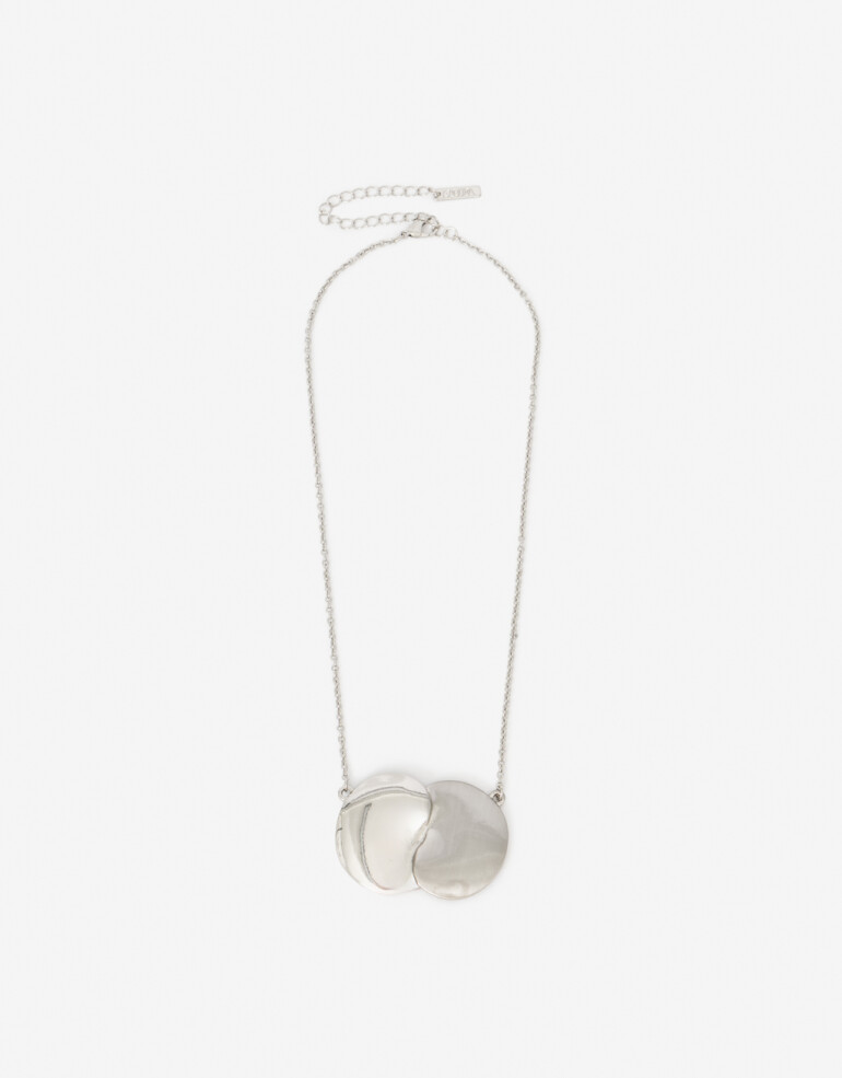 Collares Cortos Metal Collar Corto Chapón Metal - Plateado Rodio