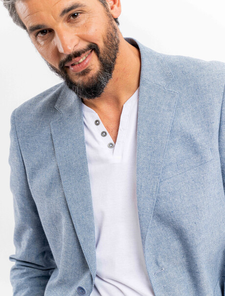 Saco lino liso azul