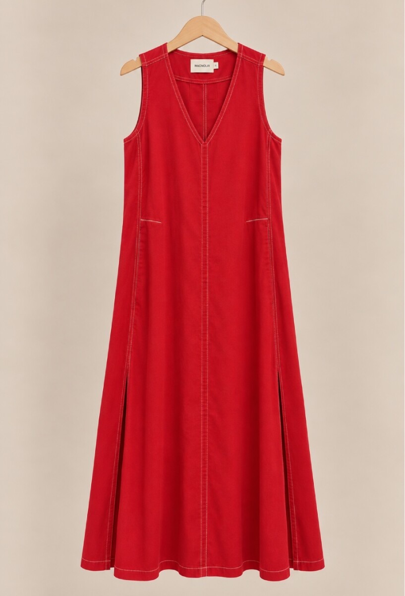 Vestido Formentera - Lino Rojo 