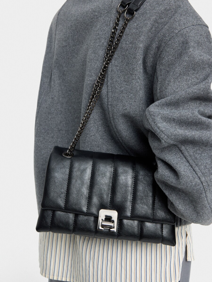 Bolso De Hombro Acolchado negro