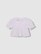 Camiseta De Manga Corta Con Cuello Volante Blanco