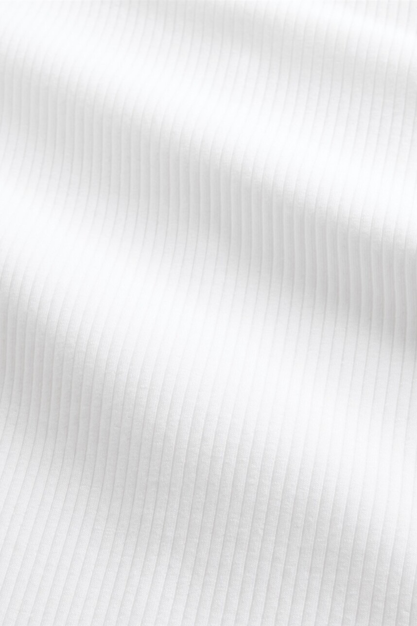 Remera Rib Manga Larga Mujer Fresh White