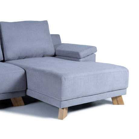 Rinconera Adalia - Tela Microfibra - Chaise derecho 12074 (Gris)