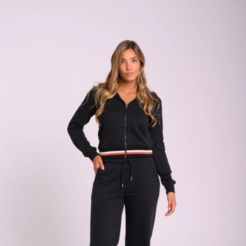 Pantalon Dama Alg.C/Felpa Ancho Canva XS-XL Negro