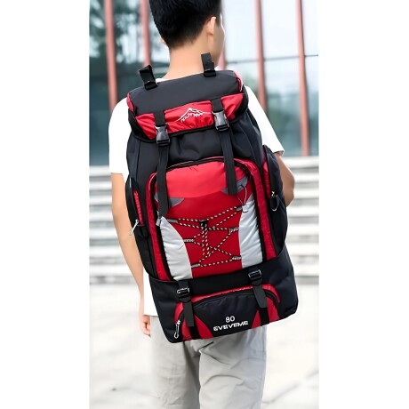 Mochila de camping 80 L doble con panel trasero acolchado y cinturón lumbar Doble