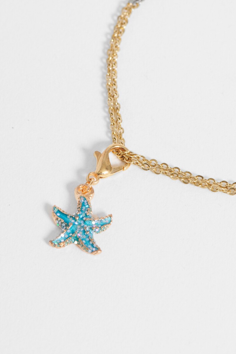 Dije estrella con hook celeste
