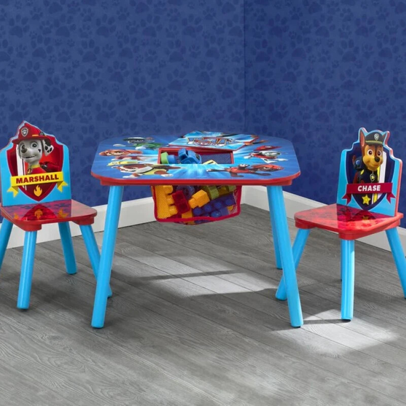 Juego de mesa y sillas para niños Paw Patrol con almacenamiento y 2 sillas incluidas Juego de mesa y sillas para niños Paw Patrol con almacenamiento y 2 sillas incluidas