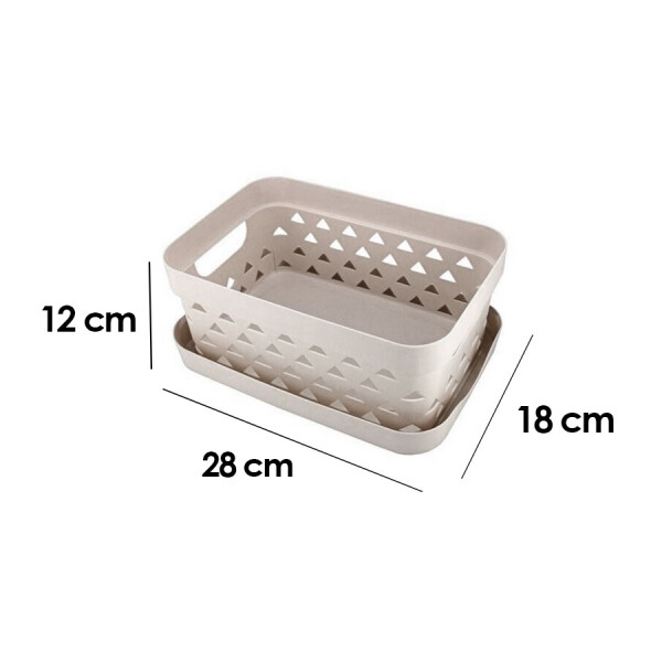 Organizador con tapa L beige