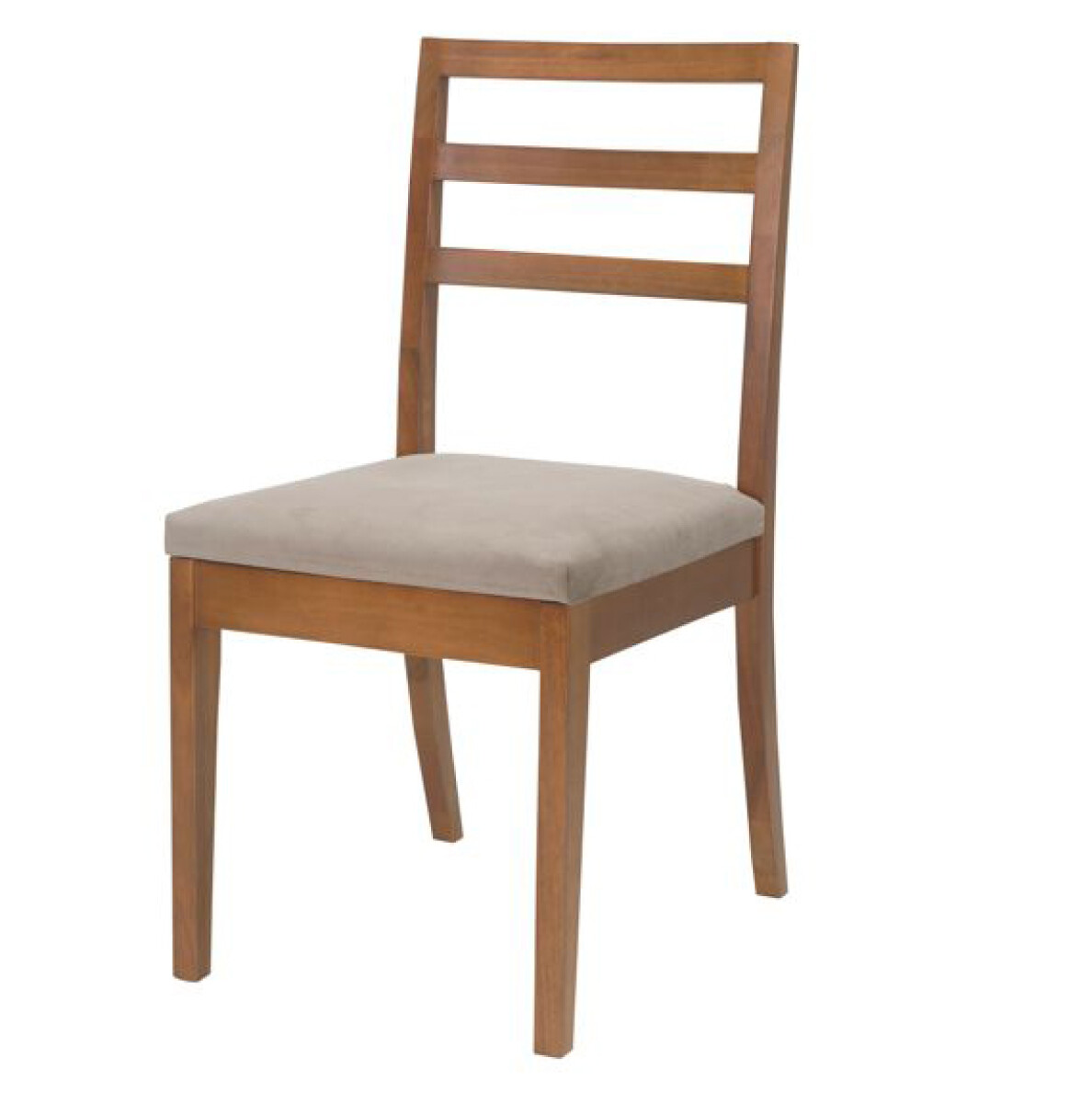 SILLA BAJA - MADERA CLARA - TAPIZADO TELA BEIGE 