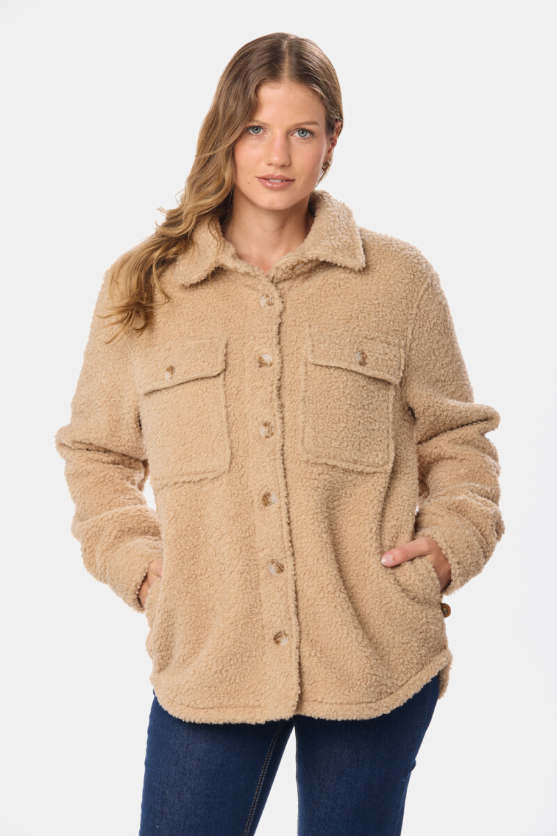 CAMPERA CAMISA DE SHERPA - Beige 