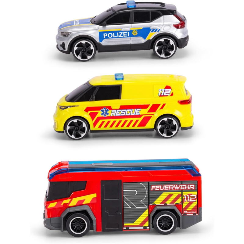 Coche de policía, Ambulancia, Camión de bomberos Coche de policía, Ambulancia, Camión de bomberos