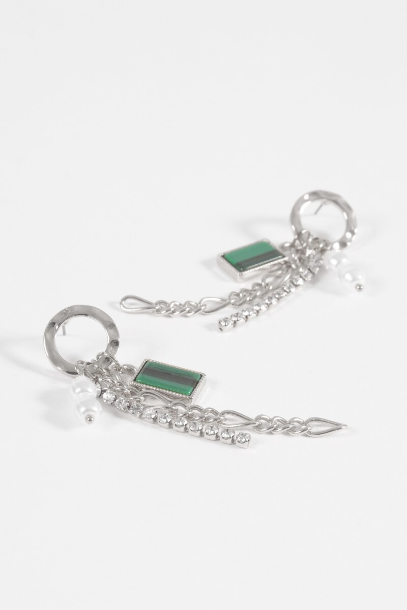 Caravanas charms cadena plateado