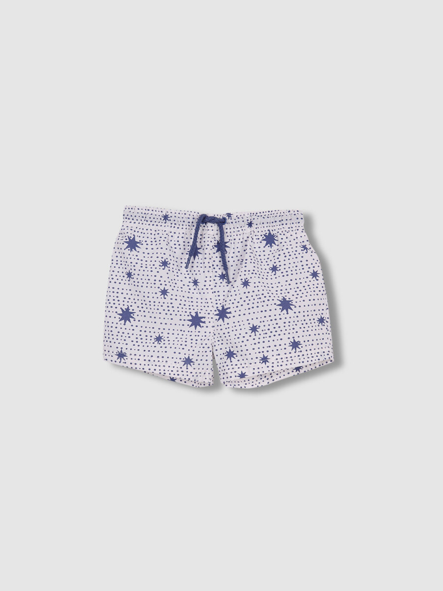 Traje De Baño Estampado Estrellas A Azul Medio Oscuro
