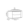 Mueble de baño Suspendido Alice Negro 100cm sin bacha Mueble De Baño Suspendido Alice Negro 100cm Sin Bacha