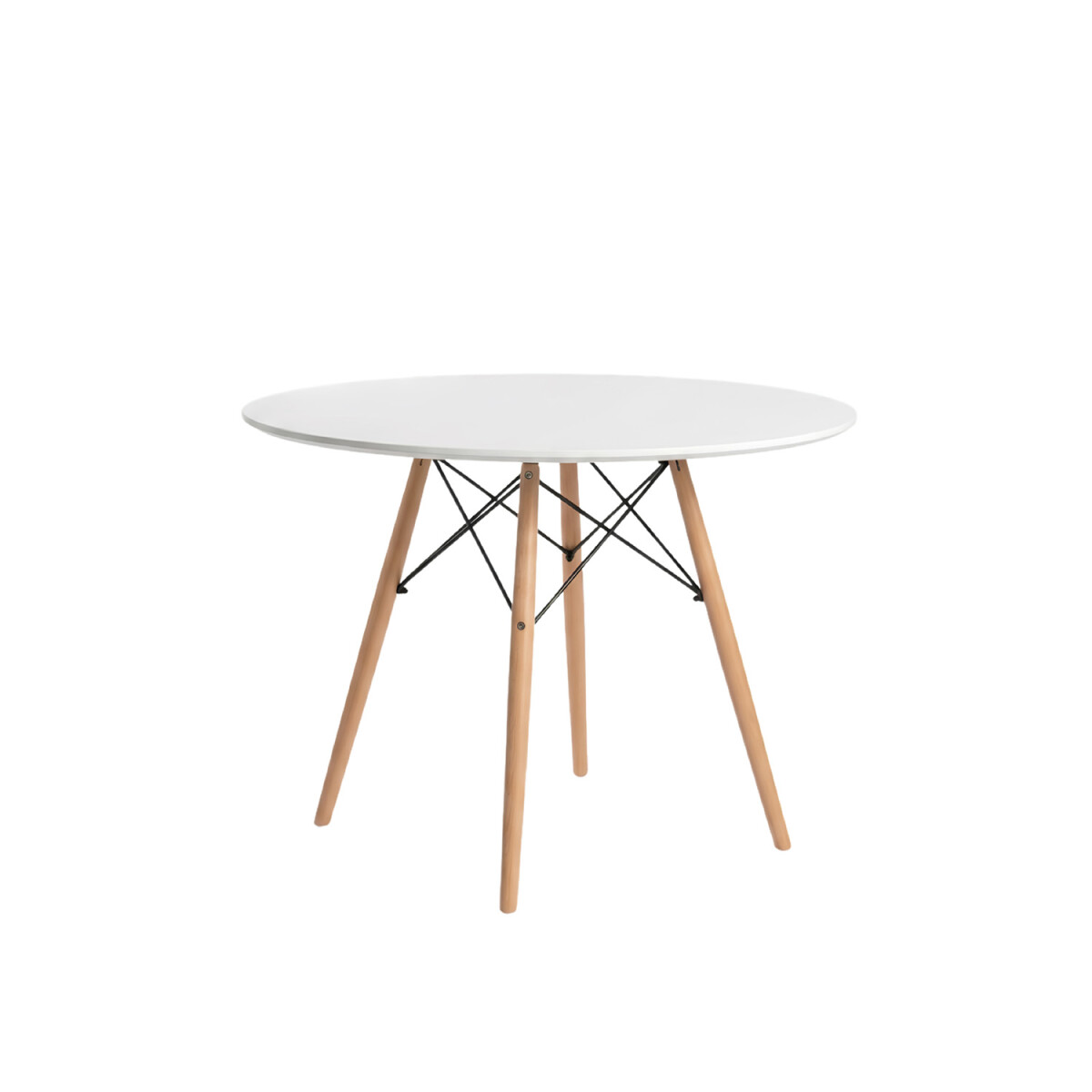 Mesa Eames Redonda 120cm Patas De Madera Calidad Premium 