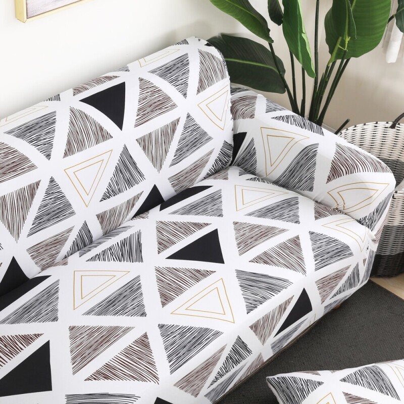 Funda sillón 2 cuerpos estampada Triángulos
